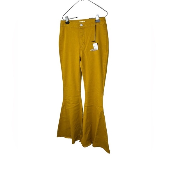 Home Folk Women's Mustard High Rise Flare Jeans - Picture 3 of 13
